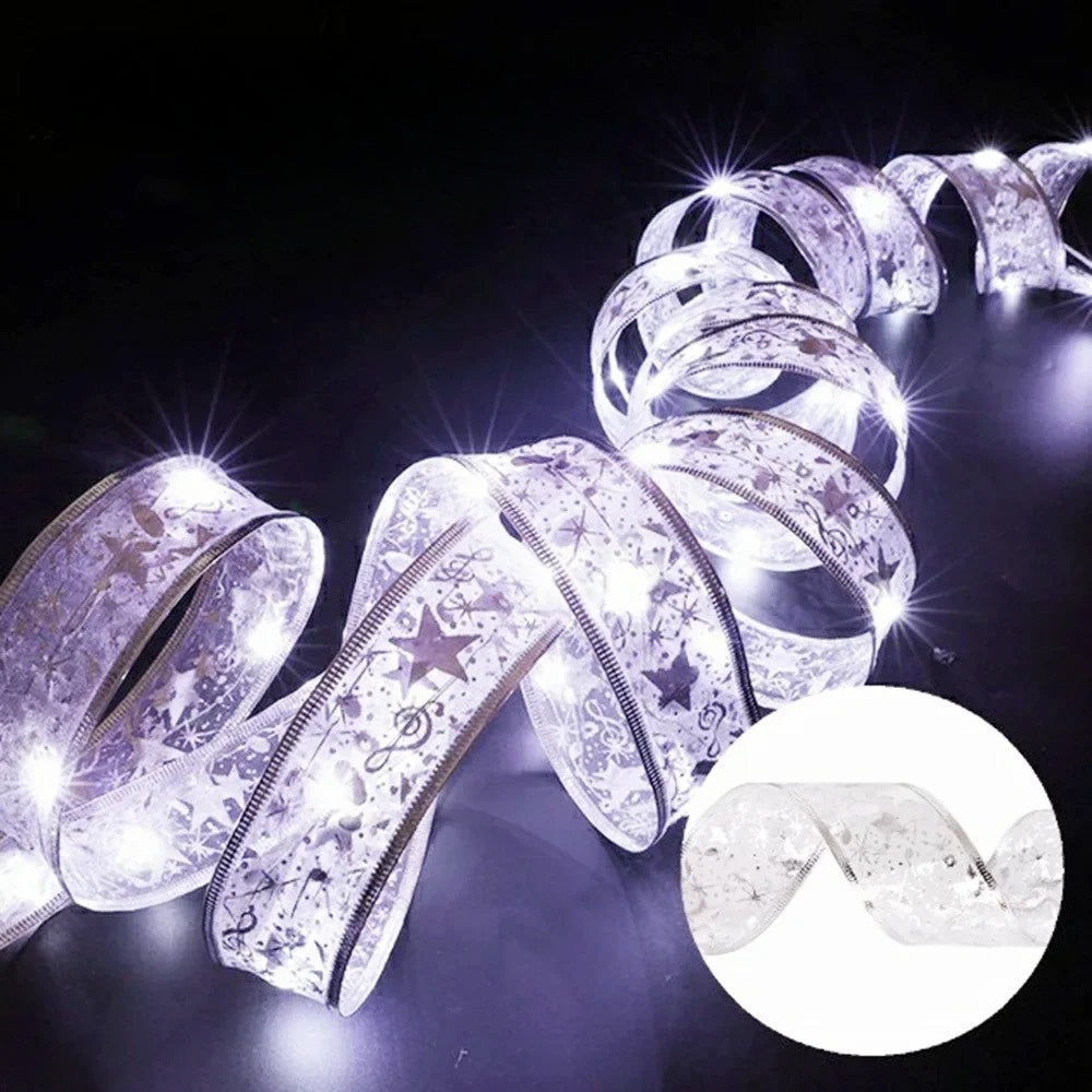 XmasSlinger | LED-Weihnachtsbeleuchtung und Schleifen-Set zur Dekoration 1