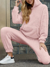 HAILEY | Dam Teddy-Fleece Tvådelat Set