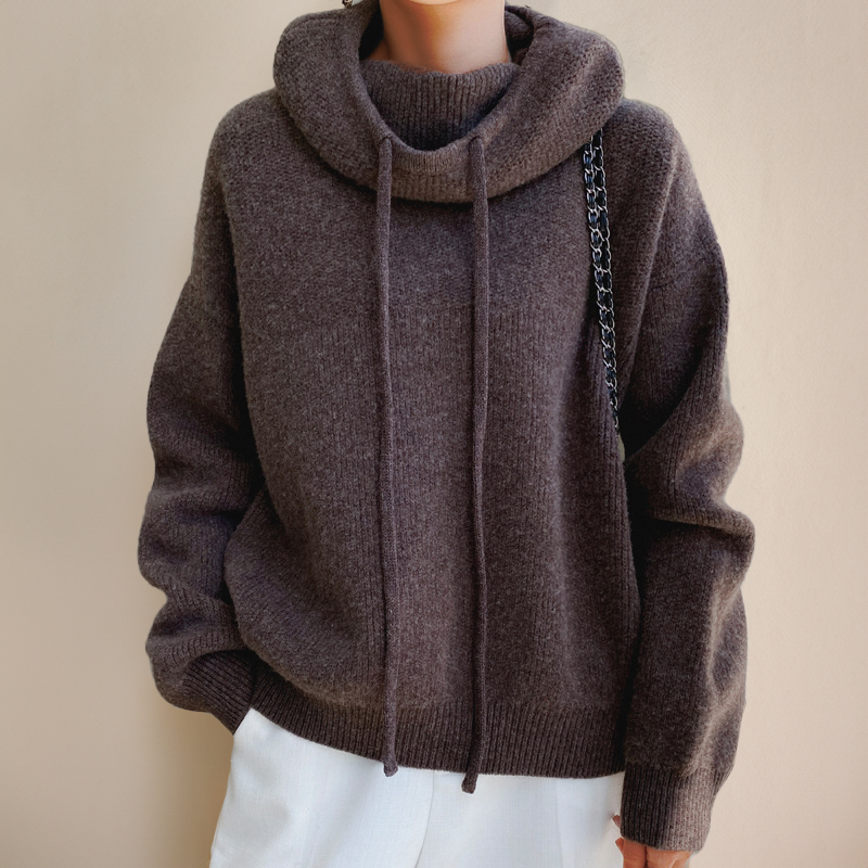 Francine | Mysig damhoodie i mjuk stickning för behaglig värme
