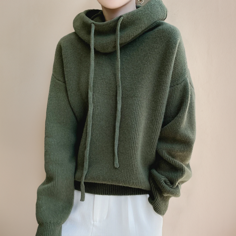 Francine | Mysig damhoodie i mjuk stickning för behaglig värme