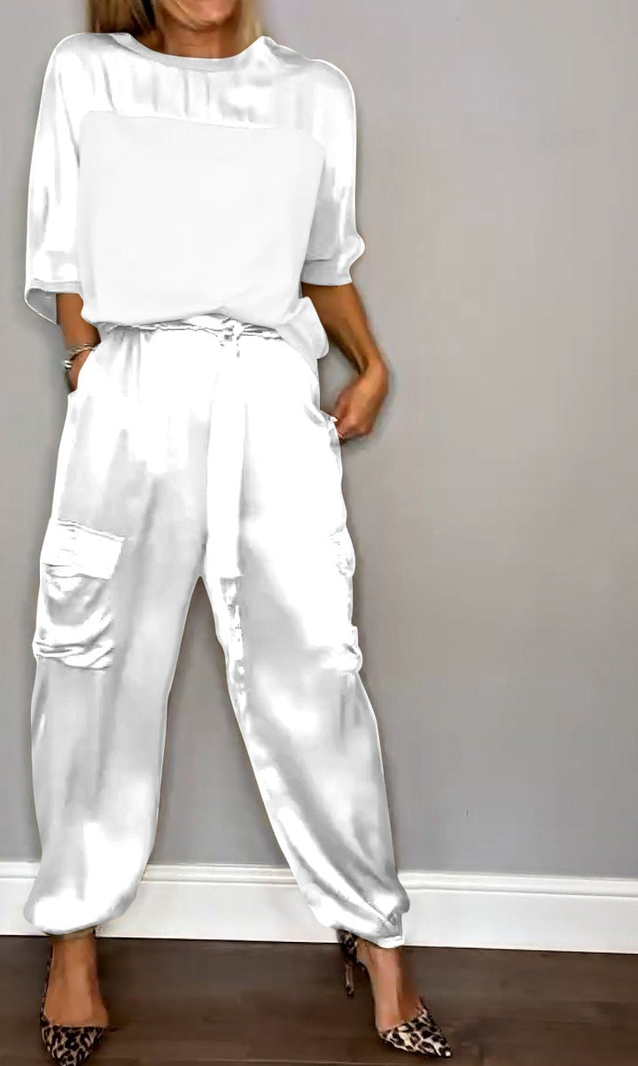 Mila| Damenanzug Zwei Teile Satin Set