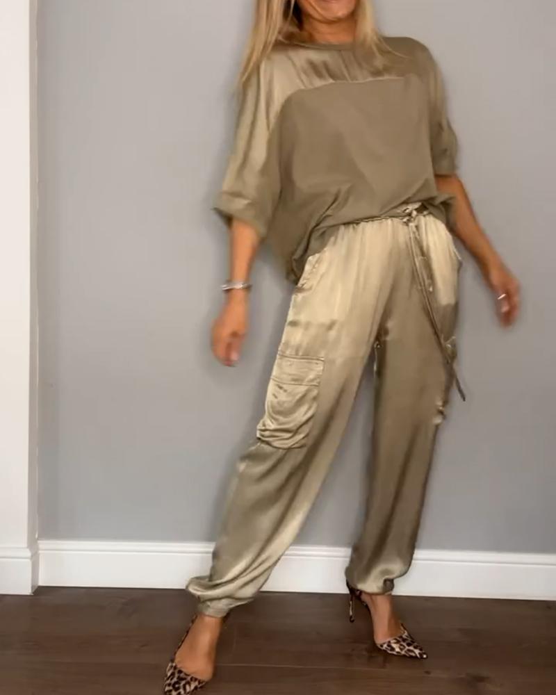 Mila| Damenanzug Zwei Teile Satin Set