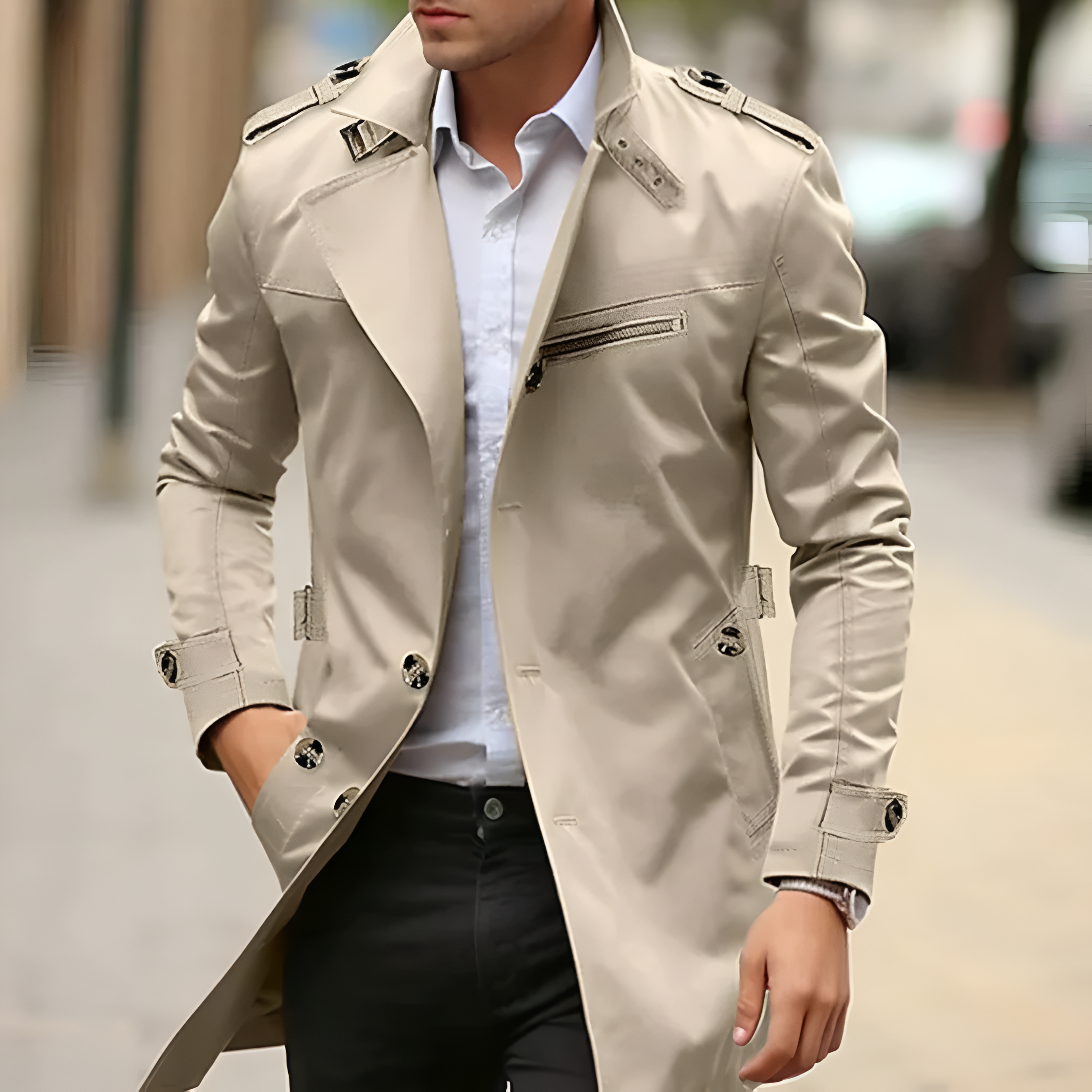 Maximilian | Elegant avslappnad trenchcoat för herrar