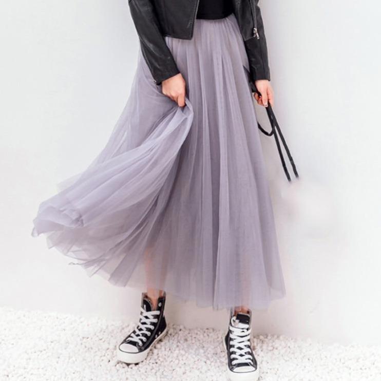Delilah | Elegant plisserad tyllkjol