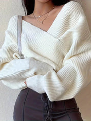 Viola | Elegant korslagd tröja i stickad look