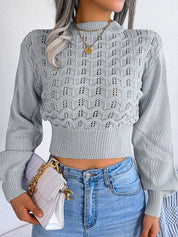 Selene | Vintertröja i crop-top-stil med stilfull stickad mönster för damer