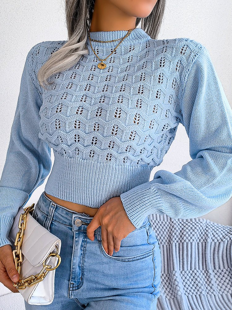 Selene | Vintertröja i crop-top-stil med stilfull stickad mönster för damer